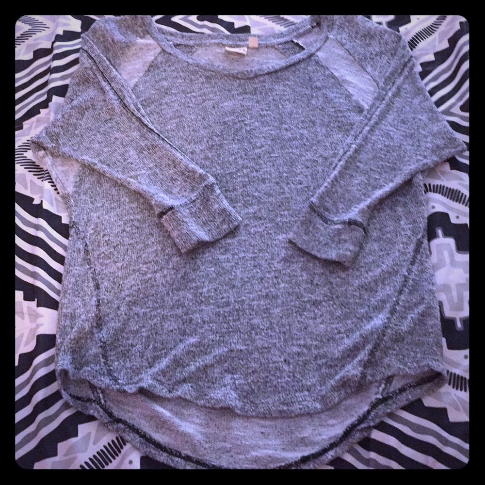 Mudd 3/4 sleeve black/gray heathered top